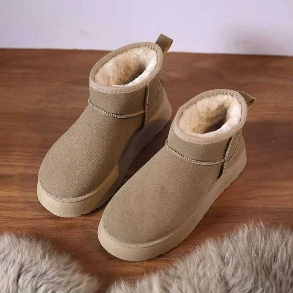 Bottes Hiver Femme Doublées Semelle Plateforme Marron