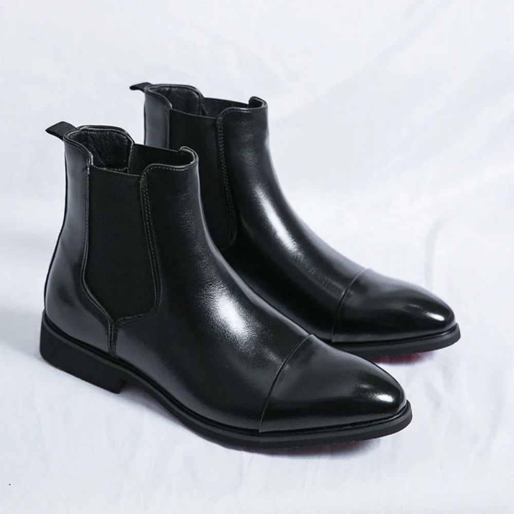 Bottes Homme Élégantes à Enfiler Semelle Contrastée Noir
