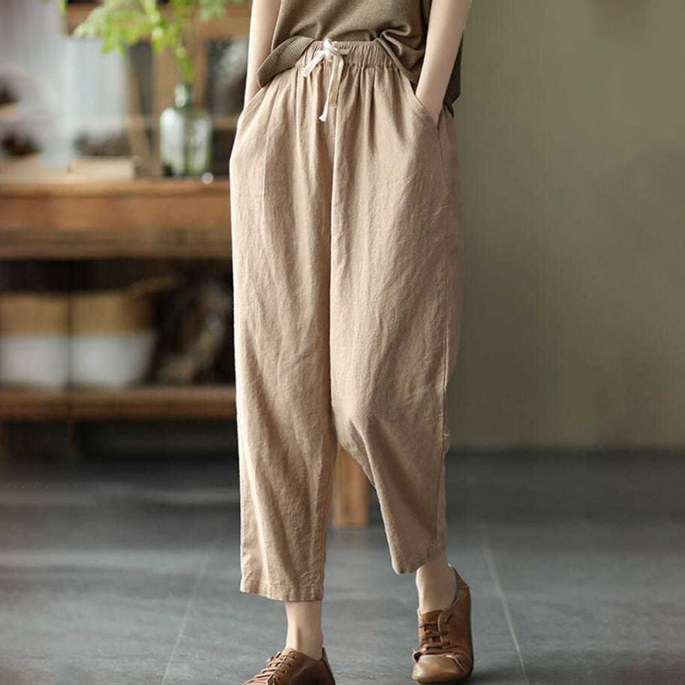 Pantalon d'été léger coupe ample femme