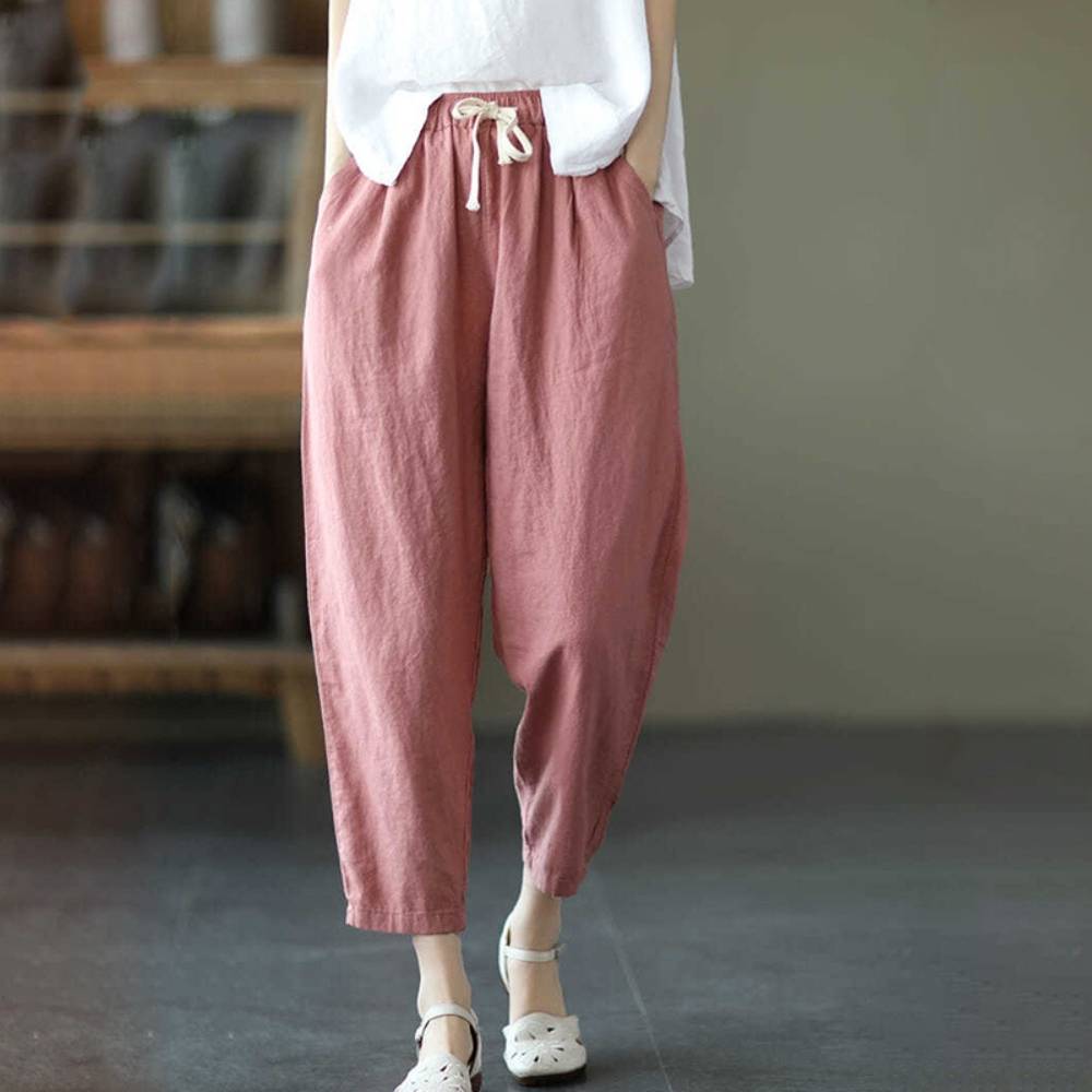 Pantalon d'été léger coupe ample femme