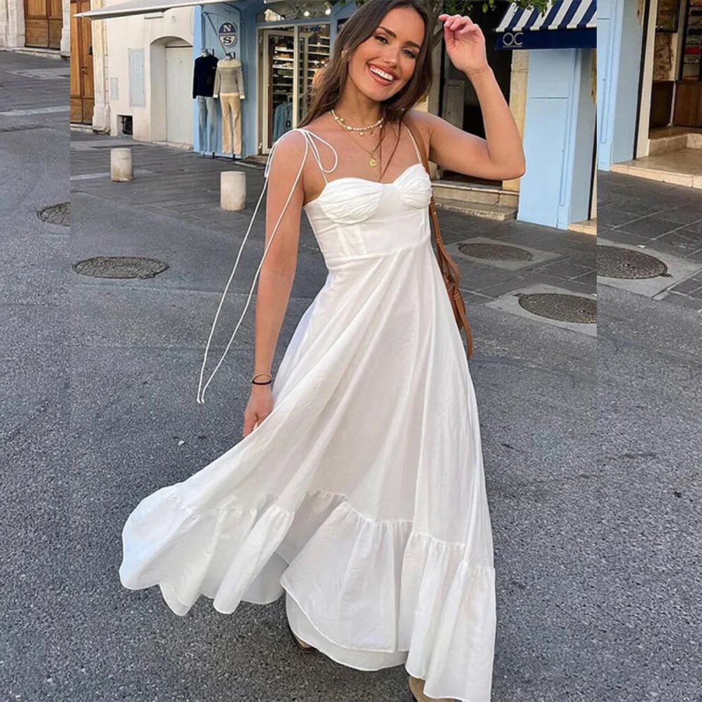 Robe midi taille haute – élégance féminine