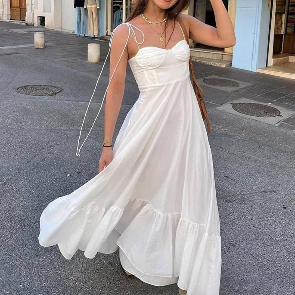 Robe midi taille haute – élégance féminine