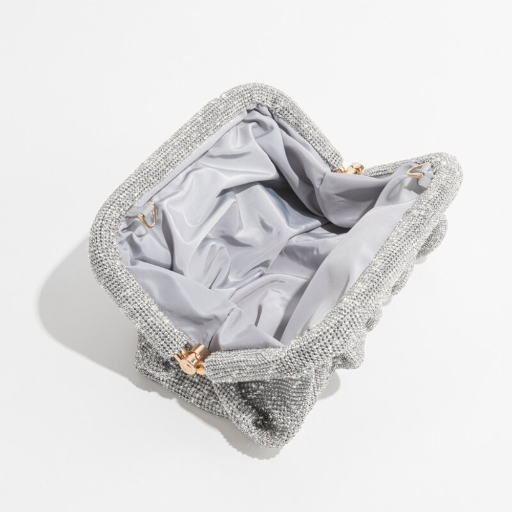 Pochette de soirée élégante avec détails brillants