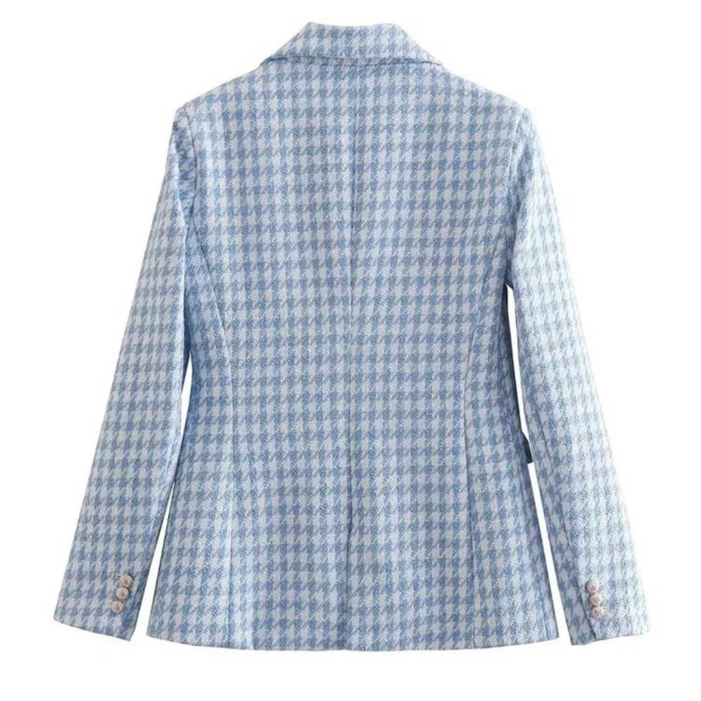 Tailleur femme court – veste blazer et short assorti bleu clair