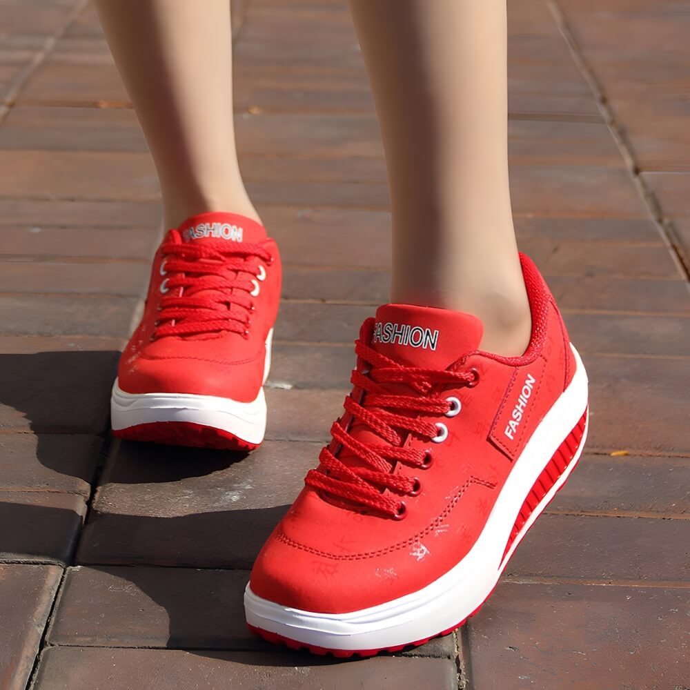 Chaussures à plateforme confortables rouges