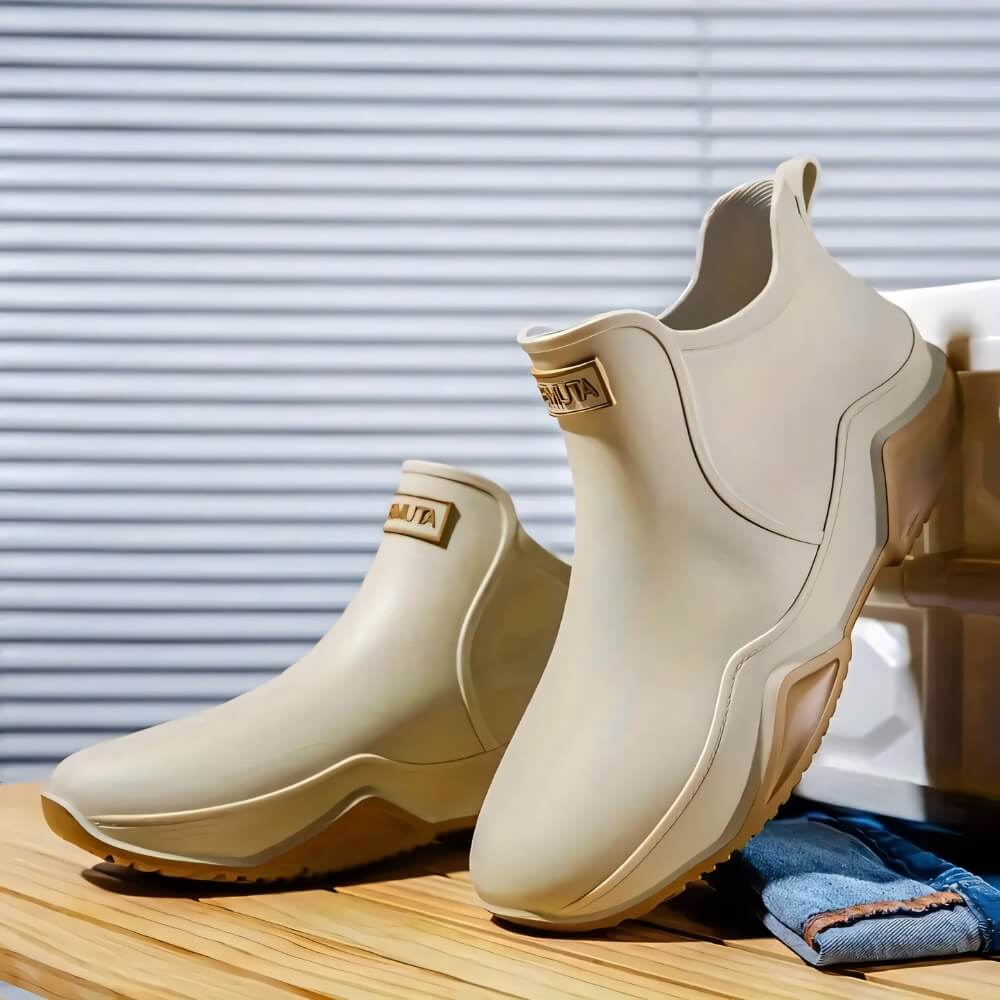 Bottes de pluie beige pour l'extérieur