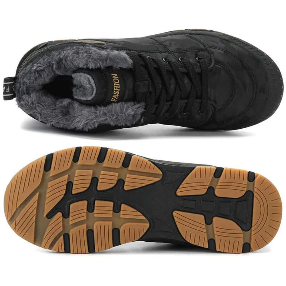Bottines montantes homme à lacets – semelle crantée et intérieur chaud