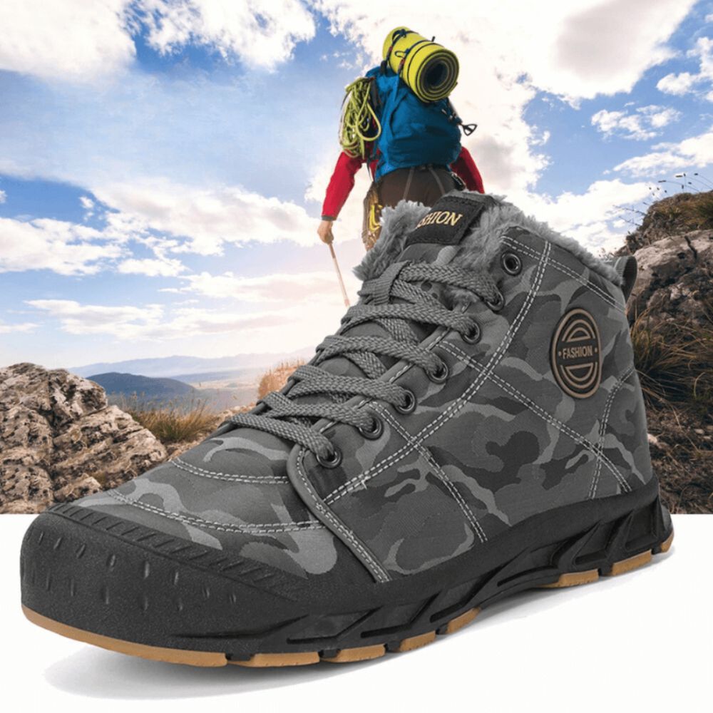Bottines montantes homme à lacets – semelle crantée et intérieur chaud