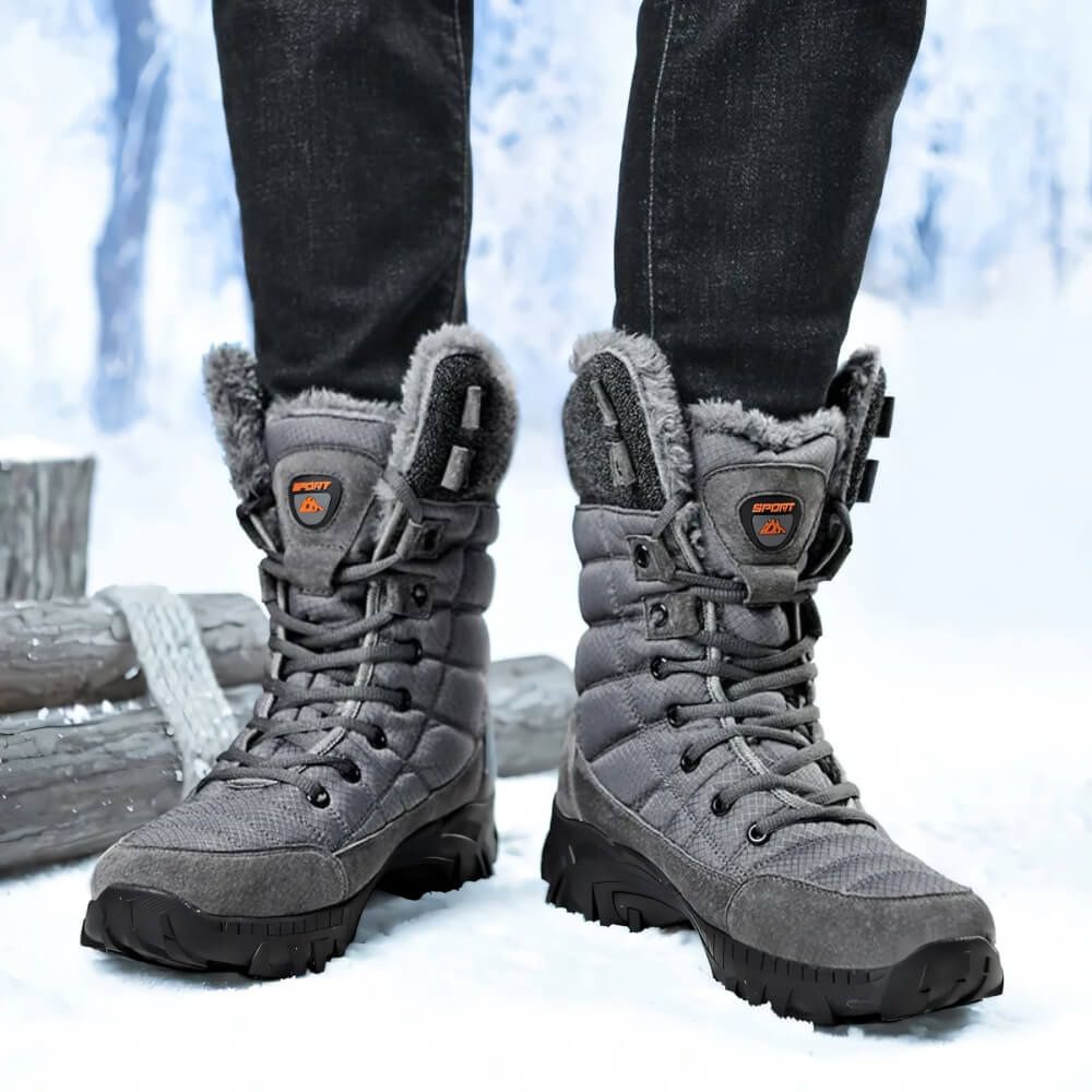 Bottes Neige Homme Imperméables Chaudes Antidérapantes Noires