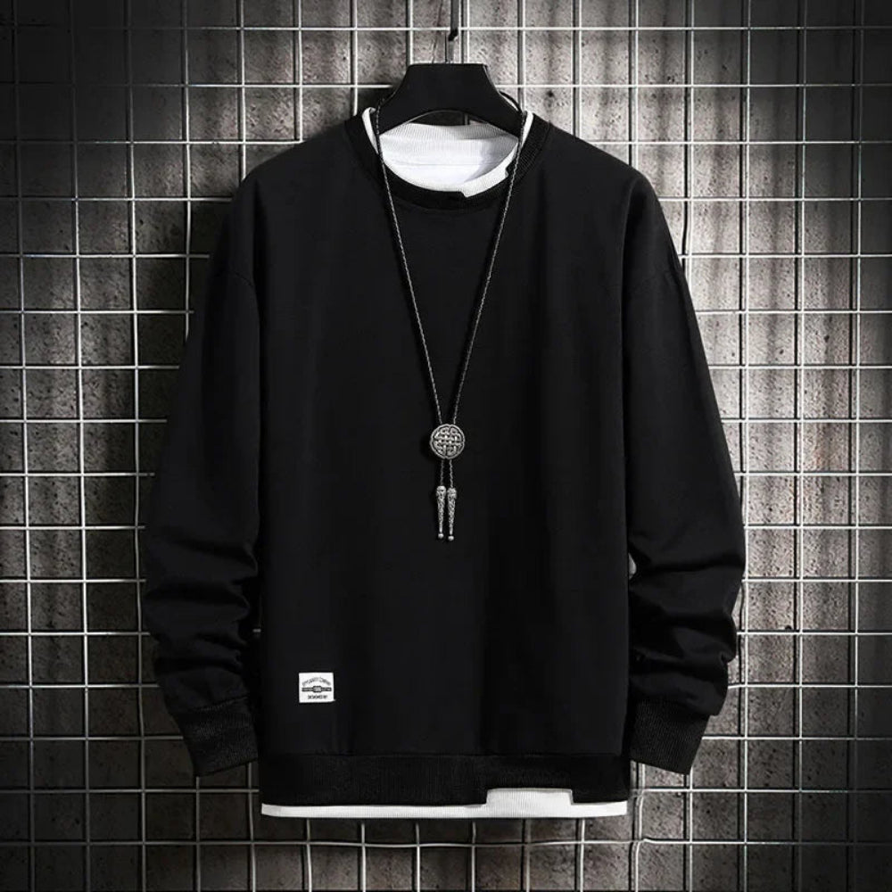 Sweatshirt homme gris – col rond manches longues