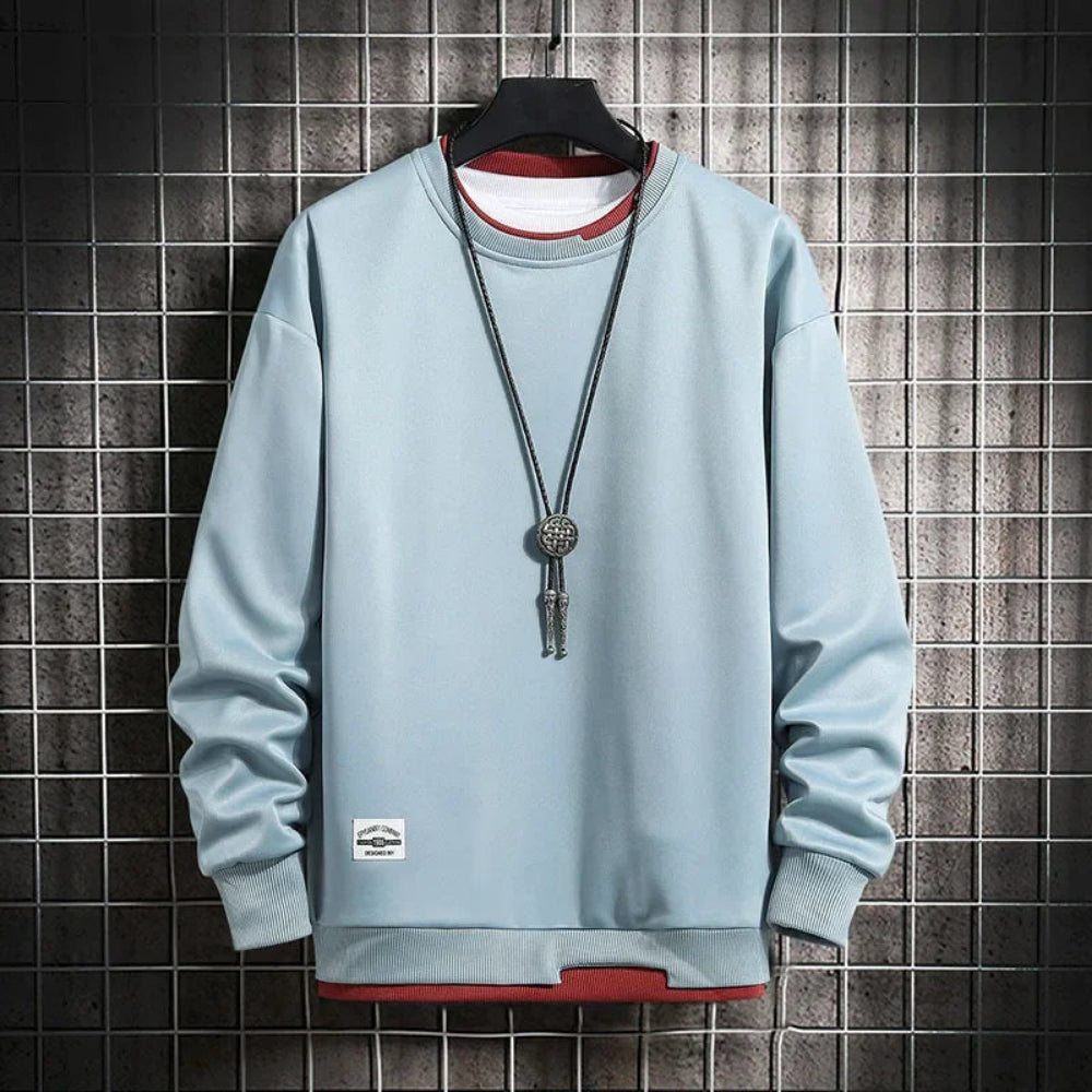 Sweatshirt homme gris – col rond manches longues