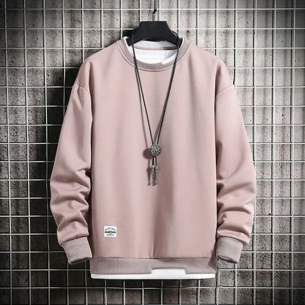 Sweatshirt homme gris – col rond manches longues