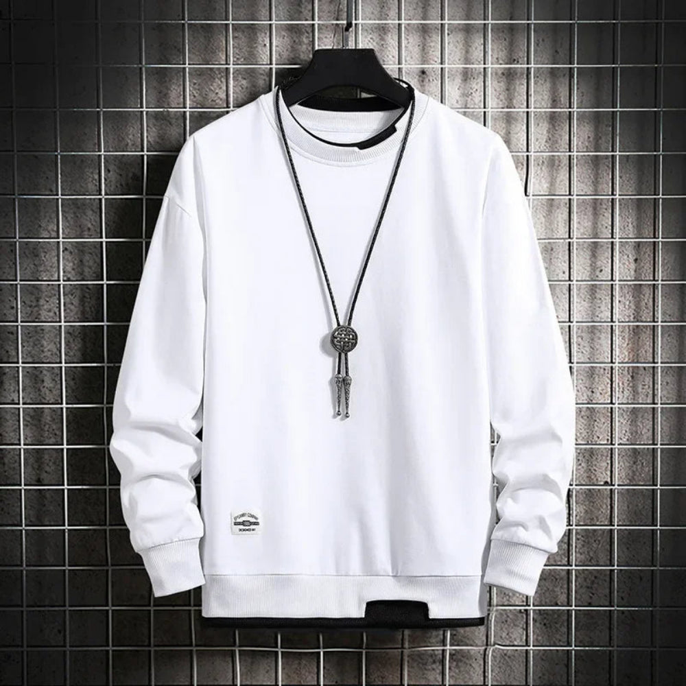 Sweatshirt homme gris – col rond manches longues