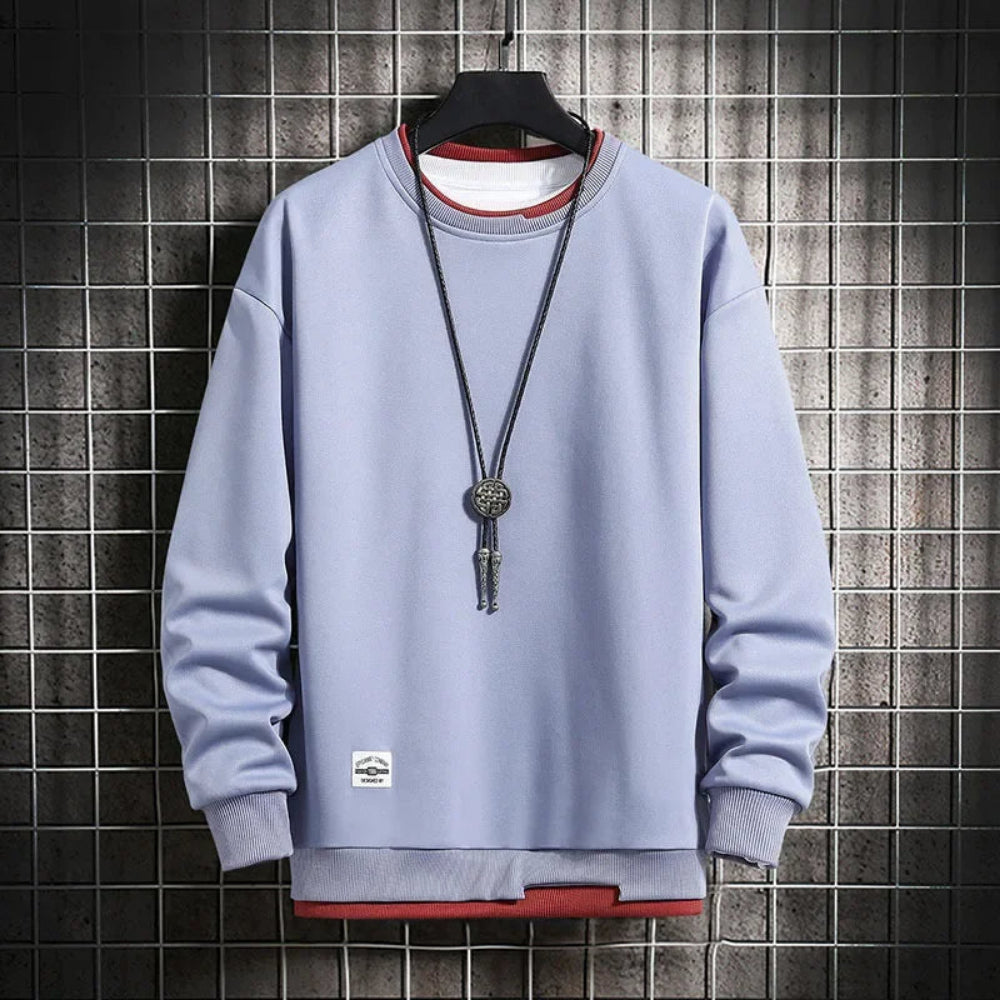Sweatshirt homme gris – col rond manches longues