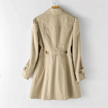 Trench élégant kaki blanc à simple boutonnage