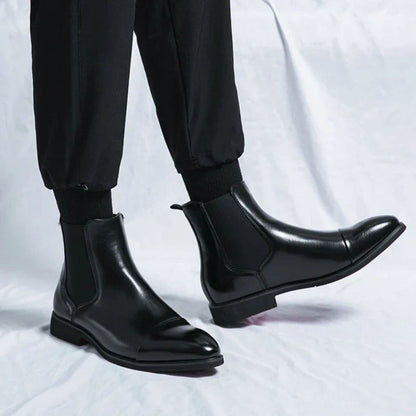 Bottes Homme Élégantes à Enfiler Semelle Contrastée Noir