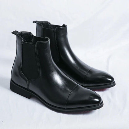 Bottes Homme Élégantes à Enfiler Semelle Contrastée Noir