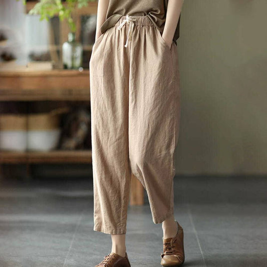 Pantalon d'été léger coupe ample femme