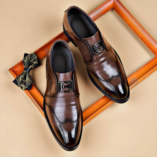 Chaussures formelles en cuir marron