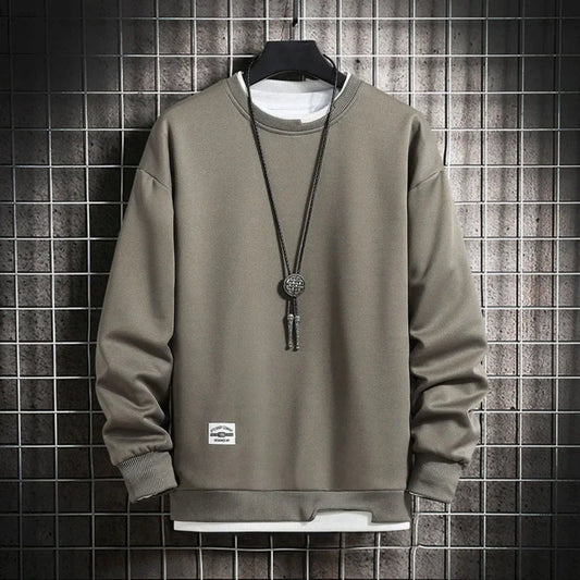 Sweatshirt homme gris – col rond manches longues